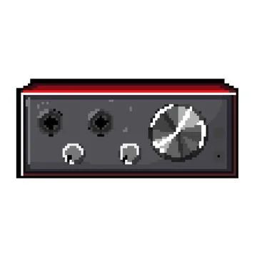 Modern audio interface pixel art vector illustration Ilustração Stock