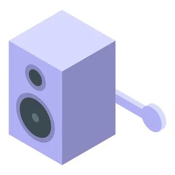 Modern audio speaker delivering powerful sound waves Stock Illustration