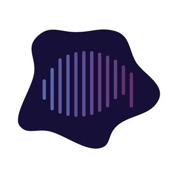 Modern audio spectrum design vibrating in purple gradient on dark background Stock Illustration