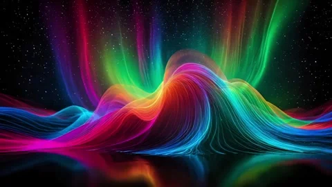 Modern aurora digital illustration 스톡 동영상 308533991