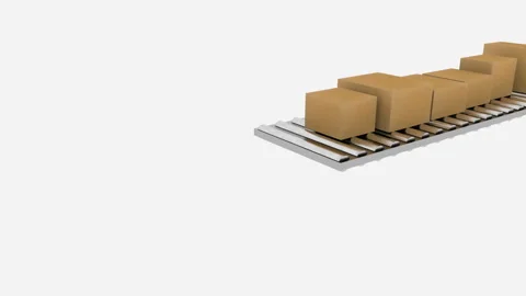 Modern Automated Hi-tech Warehouse with Parcels Rising on Lifts and Digital Video stock 130003255