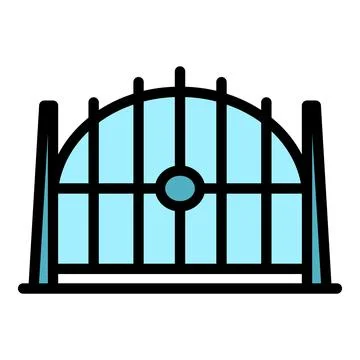 Modern automatic gate icon vector flat Stock Illustration
