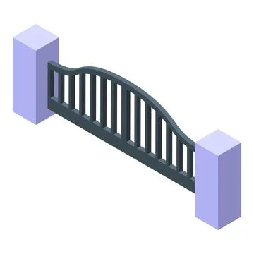 Modern automatic gate protecting property entrance with security system Illustrazione stock