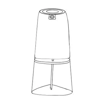 Modern automatic liquid soap dispenser close up. Home hygiene product prevent Stock Illustration