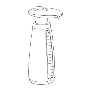 Modern automatic liquid soap dispenser close up. Home hygiene product prevent Stock Illustration