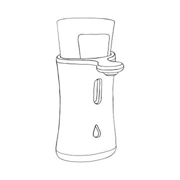 Modern automatic liquid soap dispenser close up. Product home hygiene prevent Stock Illustration