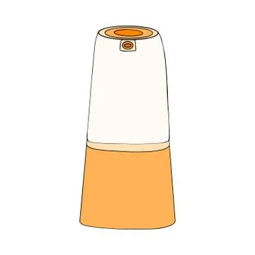 Modern automatic liquid soap dispenser touch close up. Product home hygiene p Stock Illustration