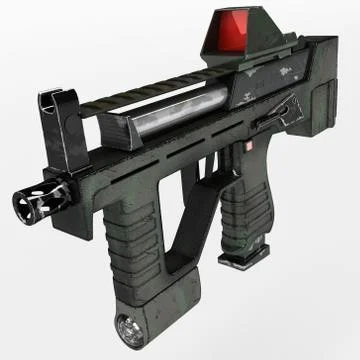 Modern automatic weapons gun of a new model. Design concept. 3D illustration Stock Illustration