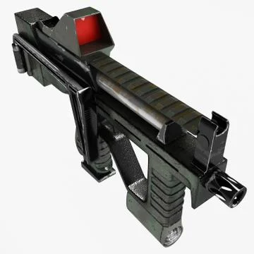 Modern automatic weapons gun of a new model. Design concept. 3D illustration Stock Illustration