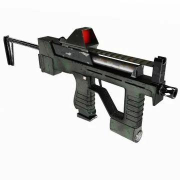 Modern automatic weapons gun of a new model. Design concept. 3D illustration Stock Illustration