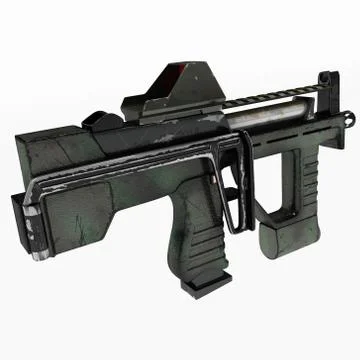 Modern automatic weapons gun of a new model. Design concept. 3D illustration Stock Illustration