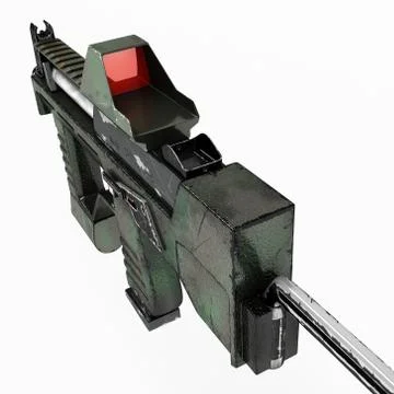 Modern automatic weapons gun of a new model. Design concept. 3D illustration Stock Illustration