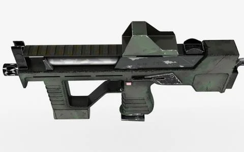 Modern automatic weapons gun of a new model. Design concept. 3D illustration Stock Illustration
