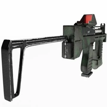 Modern automatic weapons gun of a new model. Design concept. 3D illustration Stock Illustration