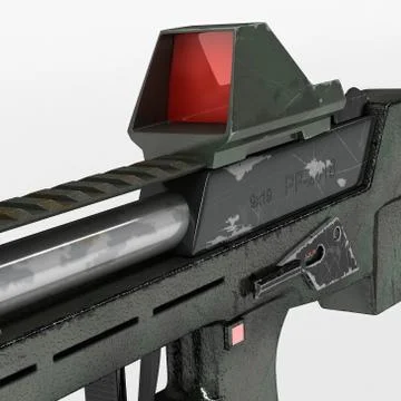 Modern automatic weapons gun of a new model. Design concept. 3D illustration Stock Illustration