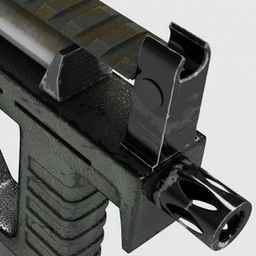 Modern automatic weapons gun of a new model. Design concept. 3D illustration Stock Illustration