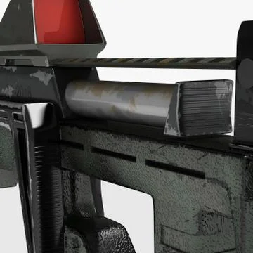 Modern automatic weapons gun of a new model. Design concept. 3D illustration Stock Illustration