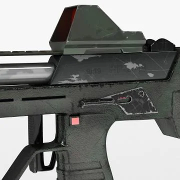 Modern automatic weapons gun of a new model. Design concept. 3D illustration Stock Illustration