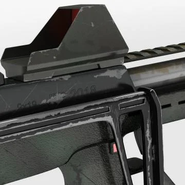 Modern automatic weapons gun of a new model. Design concept. 3D illustration Stock Illustration
