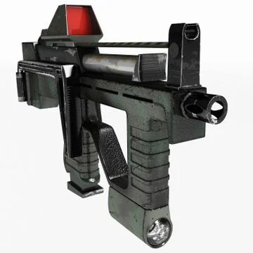Modern automatic weapons gun of a new model. Design concept. 3D illustration Stock Illustration