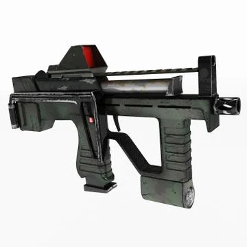 Modern automatic weapons gun of a new model. Design concept. 3D illustration Stock Illustration
