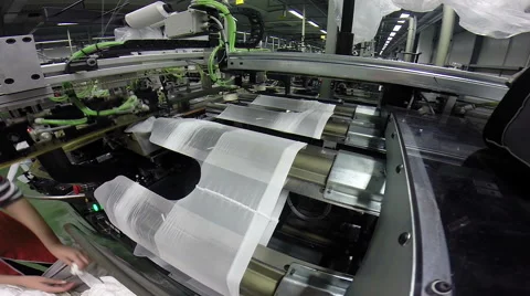 Modern Automation Technologies in Textile Mills Stock Footage 60166583