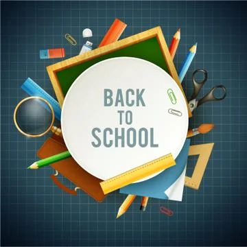 Modern back to school dark vector background Illustration