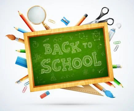 Modern back to school vector background Illustrazione stock