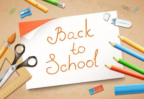 Modern back to school vector background Illustrazione stock