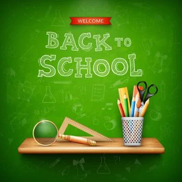 Modern back to school vector background Stock Illustration