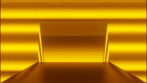 Modern backdrop design., shiny wall studio appearing glowing gold wave Stock Footage 153364040
