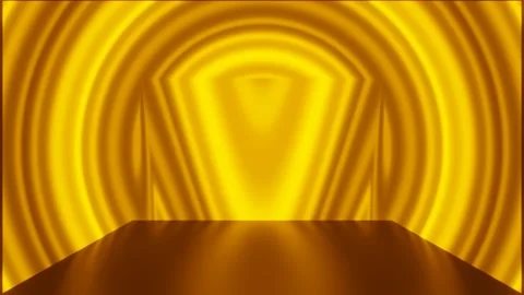 Modern backdrop design., shiny wall studio appearing glowing gold wave Video stock 153387791