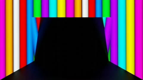 Modern backdrop design., shiny wall studio appearing glowing colorful wave Stock Footage 153492637