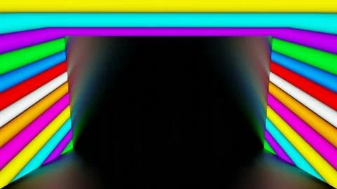 Modern backdrop design., shiny wall studio appearing glowing colorful wave Stock Footage 153542352