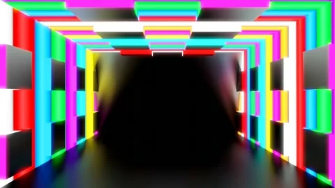 Modern backdrop design., shiny wall studio appearing glowing colorful wave Stock Footage 153754321