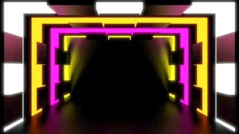 Modern backdrop design., shiny wall studio appearing glowing colorful wave Stock Footage 153758642