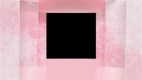 Modern backdrop design., shiny wall studio appearing glowing wave corridor Stock Footage 154281662