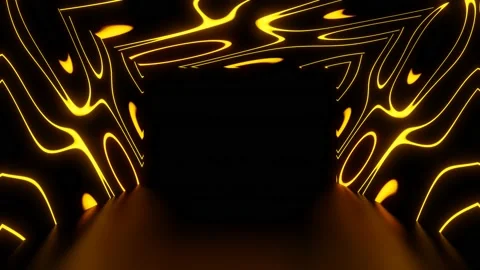 Modern backdrop design., shiny wall studio appearing glowing wave corridor Stock Footage 154364886