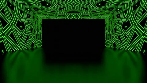Modern backdrop design., shiny wall studio appearing glowing wave corridor Stock Footage 154411736
