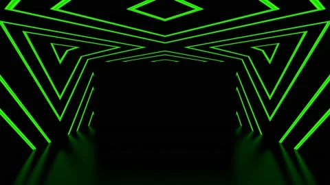 Modern backdrop design., shiny wall studio appearing glowing wave corridor Stock Footage 154416042