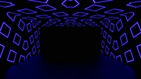 Modern backdrop design., shiny wall studio appearing glowing wave corridor Stock Footage 154421809