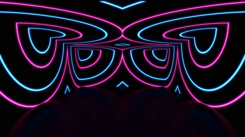 Modern backdrop design., shiny wall studio appearing glowing wave corridor Stock Footage 154445960