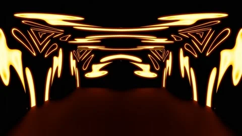 Modern backdrop design., shiny wall studio appearing glowing wave corridor Stock Footage 154503367