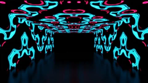 Modern backdrop design., shiny wall studio appearing glowing wave corridor Stock Footage 154506406