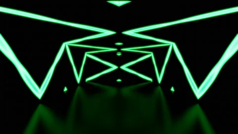 Modern backdrop design., shiny wall studio appearing glowing wave corridor Stock Footage 154525758