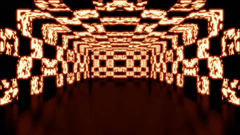 Modern backdrop design., shiny wall studio appearing glowing corridor wave Stock Footage 154646428