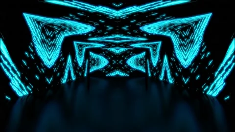 Modern backdrop design., shiny wall studio appearing glowing corridor wave Stock Footage 154676729