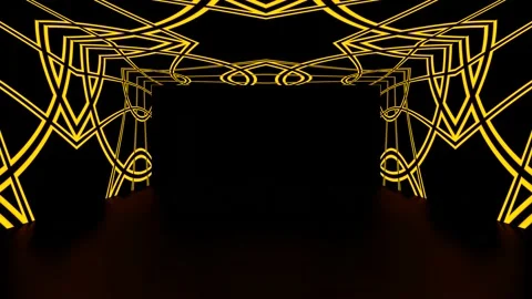 Modern backdrop design., shiny wall studio appearing glowing corridor wave. Stock Footage 154764045