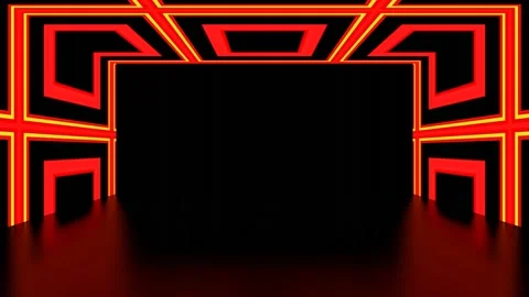 Modern backdrop design., shiny wall studio appearing glowing corridor wave. Stock Footage 154797173