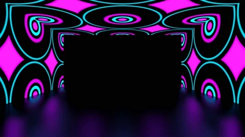 Modern backdrop design., shiny wall studio appearing glowing corridor wave. Stock Footage 154833774